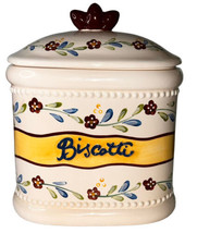 Ceramic Nonni&#39;s Biscotti Cookie Jar 8 1/2”x 4 1/2”x 11 1/2” Great Used Condition - £21.22 GBP