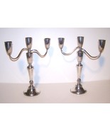 Sterling Silver EMPIRE 3 Arm 12" Candelabra Pair 1930s-50s - Free Ship Available - $324.99