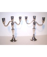 Sterling Silver EMPIRE 3 Arm 12&quot; Candelabra Pair 1930s-50s - Free Ship A... - $441.44 CAD
