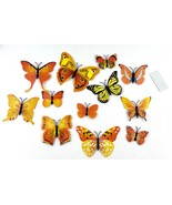 NEW 12 pc Butterflies Wall Stickers Decoration 3D Wedding Home Decor Yel... - £10.61 GBP