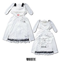 Punk Lolita White Alice Gothic Harajuku Style Women&#39;s Bunny Ear Hoodie  ... - $50.00