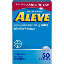 Aleve Caplets Soft Grip Arthritis Cap Naproxen Sodium Pain Reliever, 50 ... - £10.50 GBP