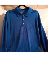 Nike Golf Shirt Men&#39;s XL Xlarge BlueLong Sleeve Knit Dri-Fit Pullover  - $15.79