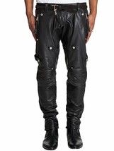 Handmade Leather Leder Mens Pants Luxury Trouser J EAN S Slant Zip Bluf Club 3FN - £73.94 GBP