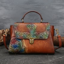 2022 Summer New Bag Women First Layer Cow Leather Luxury Handbag Vintage Handmad - £100.25 GBP