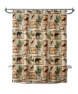 Cabin Pine Bear Creek Wildlife Lodge Forest Fabric Shower Curtain, 72&quot;x ... - $452.06 MXN