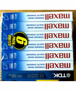 Lot of 6 Maxell Standard Grade 6 Hour T-120 Blank VHS Tapes +1 TDK HS PR... - $28.00