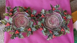 Vintage Avon Christmas Wreath Candle Holders - £7.99 GBP