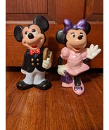 Vintage 1970s Mickey And Minnie Ceramic 9” Figures - $30.00