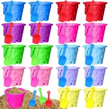 18 Sets Beach Sand Castle Buckets And Shovels Set Includes 18 Shovels And 18 Col - £65.18 GBP