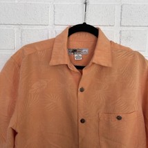 Vintage Hawaiian Shirt Joe Marlin Unwind Orange Floral Tropical Mens M - $16.65