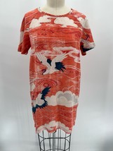 Zoologist by Charlotte Linton Silk Shift Dress Sz 2 Pink White Egret - $98.00