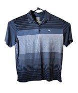 Callaway Opti-dri Gray Striped Polo Shirt Size L - £12.56 GBP