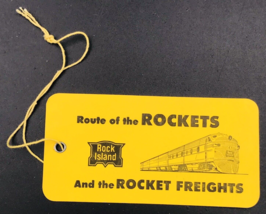 VTG Rock Island RR Chicago Rock Island &amp; Pacific Railroad Baggage Tag 4.... - $9.49