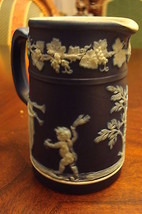 Wedgwood Dark Blue Jasperware creamer,  decorated with mythological figures[a*4w - £35.23 GBP