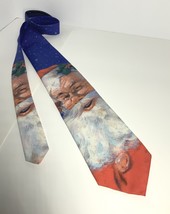 TIE Ralph Marlin “Big Santa” Christmas Tie 58&quot; x 3 1/2&quot; 100% Polyester USA 1994 - £11.59 GBP