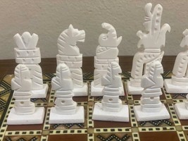 Antique Handmade Chess Pieces Real Carved Camel Bone - $94.00