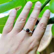 Dainty Handmade Brown Stone Wire Ring, size 7 - $12.99