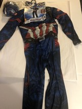Halloween Dress Up Outfit Marvel Captain America Avenger Boy Size L 10-1... - £11.63 GBP