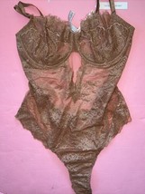 Nwt Victoria&#39;s Secret XL 38D Nounours une Pièce Marron Or Film Dentelle Méchant - £66.97 GBP