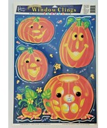 Vintage Classic Clings Halloween Window Decorations Pumpkins Candy Corn ... - £10.35 GBP