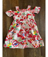 NWT JANIE &amp; JACK BABY GIRL FLORAL OFF SHOULDER DRESS SZ 6-12 MONTHS - €15,80 EUR