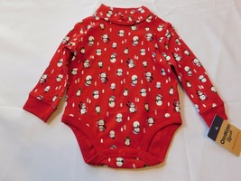 Osh Kosh B'Gosh Baby Girls Bodysuit One Piece Long Sleeve Christmas Snowmen NWT - $12.86