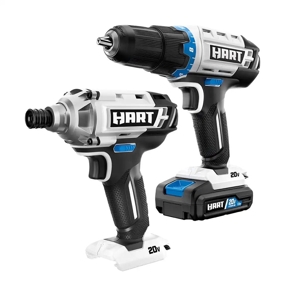 HART 20-Volt Cordless 2-Piece 1/2-inch Drill and Impact Driver Combo Kit (1) 1.5 - £250.45 GBP