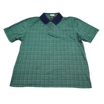 Jos A Bank Shirt Mens Large L Green Blue Polo Golf Cotton Performance Traveler - $18.69