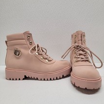 Guess Olenna Light Pink Boots Womens Size 7 Lace Up Side Zip - $25.16