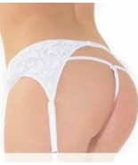 La Petite by coquette White ruffled garter belt Set One Size XL Style 1014 - $23.01 CAD