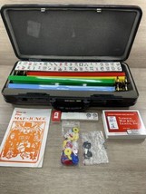 Vintage Mah Jongg Mahjong Set 4 Racks 166 Tiles With Locking Case - £155.54 GBP