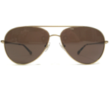 Brooks Brothers Sunglasses BB4020 1640/73 Matte Gold Aviators with Brown... - $79.54