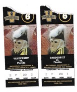 2 VANDERBILT COMMODORES vs FLORIDA GATORS 2002 Football Game Ticket Stubs - $14.84