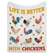 Life Is Better With Chickens Sunflower Blanket Plush Gift For Kid Women Toddler  - £31.63 GBP