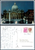 ITALY Postcard - Rome, St. Peter&#39;s Basilica at Night B28 - £2.33 GBP