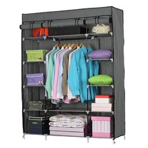 Portable Closet Wardrobe Clothes Pants Rack Storage Organizer With Shelf 53&quot; Us - £38.54 GBP