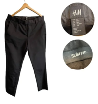 H&amp;M Women&#39;s Slim Fit Black Ankle Pants Size 34 - £11.87 GBP