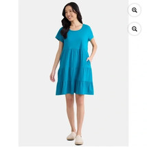 Time &amp; Tru Women&#39;s Tiered Knit Dress XX-LARGE (20) Deep Sea New W Tags - $18.99