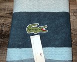 Lacoste ~ Teal Blue Bath Towel 100% Cotton 30&quot; x 52&quot; Big Crocodile Logo (A) - £22.85 GBP
