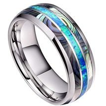 (New With Tag) White Tungsten Carbide Opal and Abalone Shell Ring - Price for on - $69.99