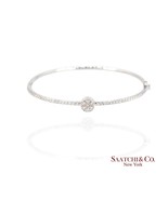 18k Diamond Bangle Bracelet Womens White Gold VS Pave Modern Fine Jewelry - $4,138.20