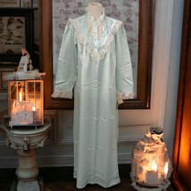 Ilise Stevens Nightgown NEW S Satin Flannel Lined Vintage Lace Embroidery USA - £28.94 GBP