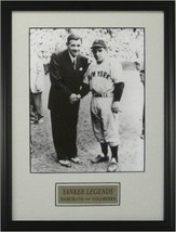 Babe Ruth unsigned New York Yankees 8x10 Photo Custom Framed w/ Yogi Berra - £63.10 GBP