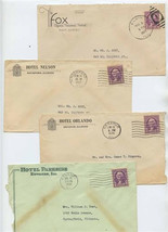 4 Illinois Hotel Covers 1930&#39;s Nelson Orlando Parkside Fox Hotels - $17.82