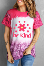 BE KIND Flower Graphic Leopard Tee - £25.57 GBP