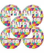 5 PACK Anagram 18&quot; Colorful Triangles Birthday HX - $233.97 MXN