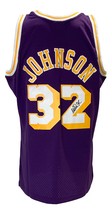 Magic Johnson Signed LA Lakers 1984-85 Purple M&amp;N HWC Swingman Jersey BAS ITP - £280.85 GBP
