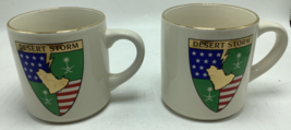 2 Vintage Operation Desert Storm Mug Armed Forces Saudi Arabia Flag Swor... - £14.86 GBP