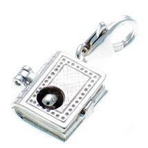 Welded Bliss Sterling 925 Silver Clip On Charm Book Opening to Bookworm. Handmad - $27.44